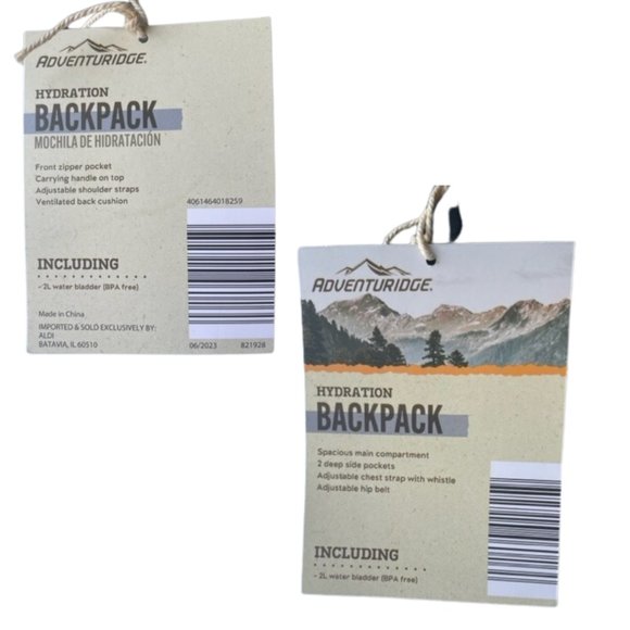 2L Hydration Backpack Olive Green. Removable Water Bladder. Straps with whistle - Picture 11 of 12